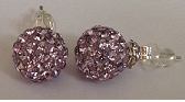 925 Violet Crystal 8mm Shamballa Earrings